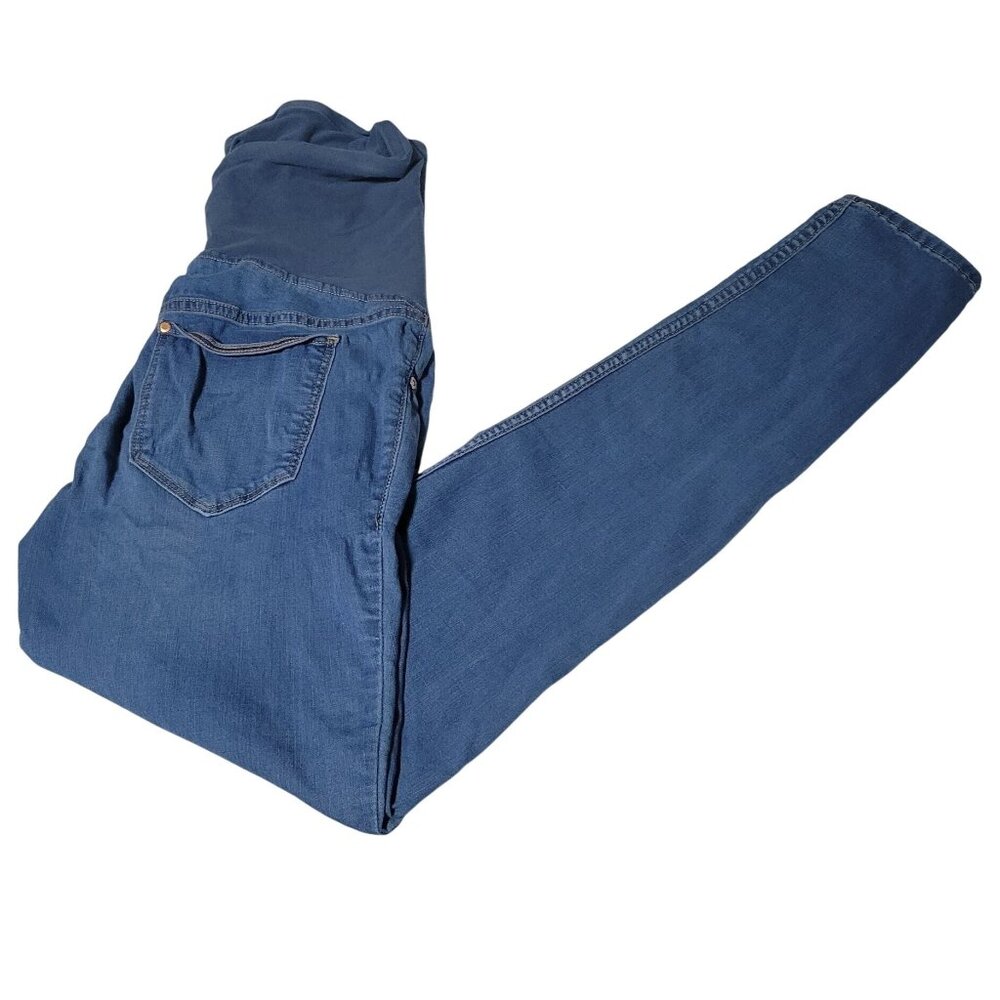 HM Super Skinny Maternity Jeans Womens Size 10 Low Rise Pull On Denim Pants